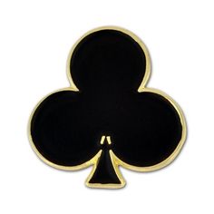 Black Club Lapel Pin. 3/4" Gold plated, Black enamel color. Lapel Pins Suit, Poker Tournament, Suit Pin, Club Card, Fashion Bug, Enamel Lapel Pin, Poly Bags, Playing Card, Black Enamel