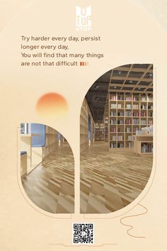 an advertisement for a book store with the caption'try harder every day, perist longer every day you will find that many things are not that difficult