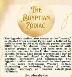 the egyptian zodiac sign is in gold and white