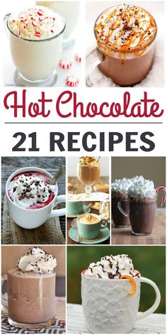 hot chocolate recipe collage with different pictures