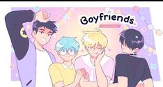 some anime characters are posing together for a picture with the caption boyfriends doesn't have friends