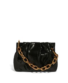 in stock Leather Frame, Leather Frames, Black Clutch, After Dark, Perfect Party, Black Sequins, Clutch Wallet, Wrist Strap, Chain Link Bracelet