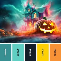 Pink And Purple Halloween, Halloween Color Palette, Yarn Color Combinations, What Is Halloween, Halloween Colors, Create Color Palette, Halloween Color, Dark Cyan, Color Schemes Colour Palettes