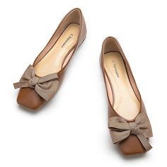 PRICES MAY VARY. 👡 Lambskin Insole & Soft Leather (Vegan Leather) 👡 Ballet Flats: 0.6 inch & Come a Set of Heel Grips 👡 Square Toe & Bows Ballet: These women's flats are designed provide more room with considered cushioned foot-bed, for ultimate comfort flats 👡 Flats Shoes: These flats crafted with lambskin inner sole and our new launch- soft leather (Vegan Leather) outer that provided ultimate comfort from day to dark with ease 👡 C.Paravano has become a symbol of elegance and effortless gl Women Summer Shoes, Flat Shoes For Women, Fashion Silhouette, Square Toe Shoes, Social Dresses, Heel Grips, Brown Flats, Leather Flat Shoes, Comfortable Flats