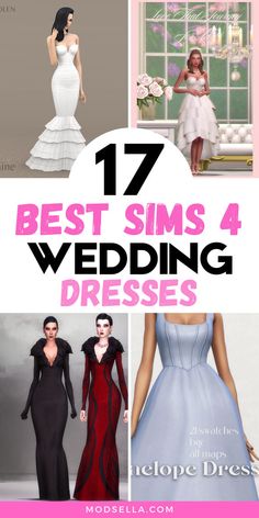 Sims 4 Wedding Dress CC Sims Cc Wedding Dress, Sims 4 Dresses Cc, Weddding Dress