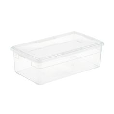 plastic food container with lid and divider for storage, 1 / 3 size, clear