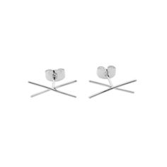 These Crawler Studs Feature Two Skinny Crossed Bars Which Make For A Delicate Yet Bold Silhouette. Studs Measure 16 Mm X 16 Mm. Our Materials Make For An Amazing, High Quality, Seamless, Jewelry Piece With Longevity. Our Earrings Are Plated With 18k Gold, 18k Rose Gold, Or Rhodium And Finished With A Protective Coating. A Little Secret We’ll Keep Between Us: It Looks Way More Than It Costs. Wedding Hoop, Heart Piercing, Delicate Gold Jewelry, Geometric Hoop Earrings, Painted Hearts, Swirl Earrings, Bar Stud Earrings, Bar Studs, Gold Geometric