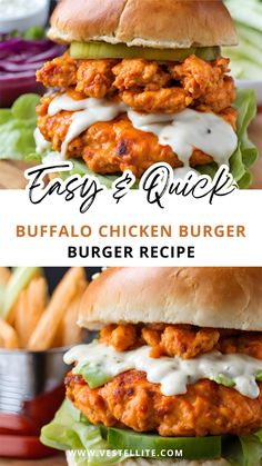 the buffalo chicken burger with lettuce and ranch dressing