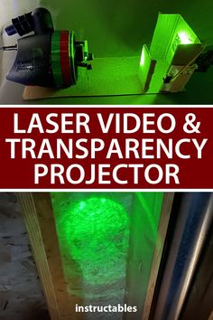 the laser video and transsprency projector is shown in this image with text overlay