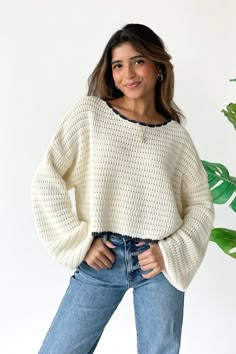 Adley Sweater – Grey Bandit Grey Bandit, Scalloped Trim, School Clothes, Fall Fits, Winter Fits, School Fits, Balloon Sleeves, Fall Winter Outfits, Sweater Weather