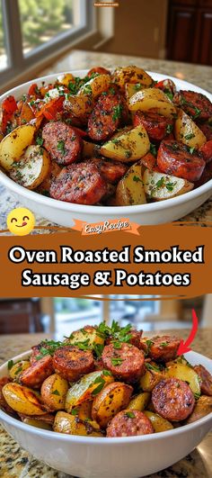 Potato And Smoked Sausage, Easy Dinners With Smoked Sausage, Hungarian Smoked Sausage Recipes, Sausage And Peppers And Potatoes In Oven, Roasted Garlic Smoked Sausage Recipes, Ww Smoked Sausage Recipes, Red Potatoes And Sausage Recipes, Sheet Pan With Sausage, Oven Roasted Smoked Sausage And Potatoes Recipe