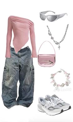 Pink Aesthetic Outfits Y2k, Cute Everyday Outfits Casual, Everyday Outfits Casual, Jumpsuit Outfit Ideas, Summer Modest Outfits, Casual Outfit Women, Y2k Outfits Pink, Casual Outfit Ideas