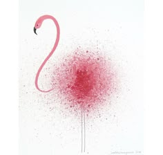 a pink flamingo sprinkled with red powder