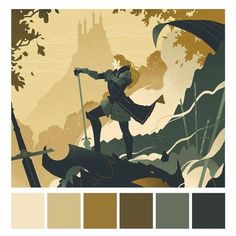 Pirate Colour Palette, Daytime Color Palette, Cold Pallette, Character Color Palette Design Reference, Dungeons And Dragons Color Palette, Limited Palette Illustration, Fantasy Colour Palette, Lord Of The Rings Color Palette, Limited Color Palette Art