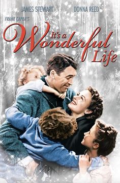 the movie poster for it's a wonderful life with two people hugging each other