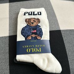 Brand New With Tags Tiktok Viral Socks, Impossible To Find. Ready To Ship Ralph Lauren Bear Socks, Polo Bear Socks, Polo Ralph Lauren Aesthetic, Polo Socks, Ralph Lauren Socks, Future Clothing, Ralph Lauren Aesthetic, Aesthetic Socks, Ralph Lauren Bear