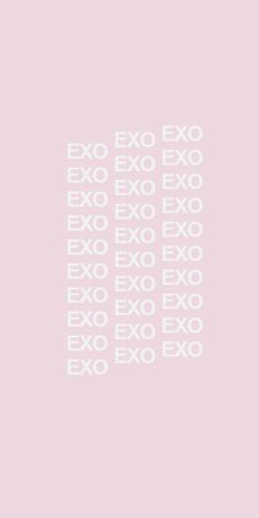 the words exo are written in white on a pink background