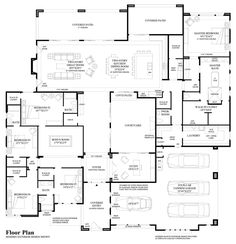 the floor plan for a home with two car garages and three bedroom, one living room