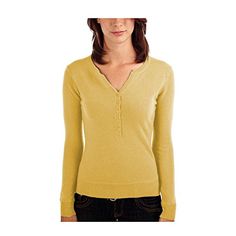 Parisbonbon Women's 100% Cashmere Button Front Sweater Color Yellow Vanilla Size 1X Blackfriday Thanksgiving sale USA Button Front Sweater, Henley Sweater, Front Sweater, Button Sweater, Amazon Women, Sleeves Pattern