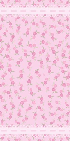 a pink wallpaper with flowers on it