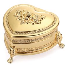 PRICES MAY VARY. Small Size - Package Included :1 x Metal Jewelry Box (Jewelry are not included) ; Dimension(L x W x H) 4 x 4 x 2.3 inch; Small size,please pay attention to the size before purchase Good Quality and Well Made Jewelry Box - Made of premium zinc alloy with gold color surface, which is sturdily made, long-lasting, rustless and fadeless. Smooth surface with delicate artwork,Good quality and beautiful Vintage & Lovely Trinket Box - Stylish Heart Shape, features classical retro flower Bracelet Storage, Flower Carving, Heart Shaped Jewelry, Earring Organizer, Vintage Jewelry Box, Jewelry Organizer Box, Small Jewelry Box, Travel Jewelry Case, Vintage Heart