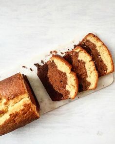 a close up of a cake on a plate with the words triple layer poundcake