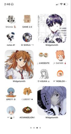 an anime character with many different avatars