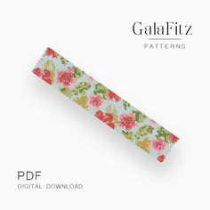 an image of a flowered ribbon with the text galafiz patterns on it