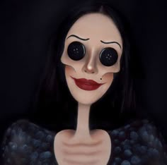 Halloween Character Makeup Ideas, Diy Halloween Costumes Scary, Genius Halloween Costumes, Coraline Makeup, Coraline Halloween, Halloween Costume Makeup, Creepy Halloween Makeup