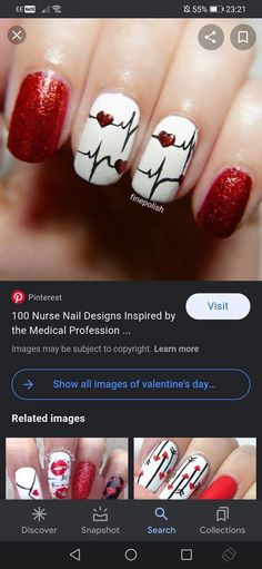 Healthcare Nail Designs, Nursing Nails Designs, Nail Art Designs Diy, Beauty Stuff, Gorgeous Nails, Holiday Nails, Nails Nails