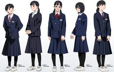 Uncanny Counter, Japanese Uniform, Japanese High School, High School Outfits, School Uniforms, Girls Uniforms, Fashion Design Drawings, Character Outfits