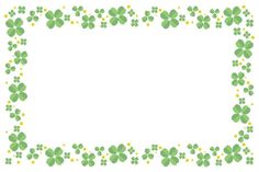 four leaf clovers are arranged in the shape of a rectangle on a white background