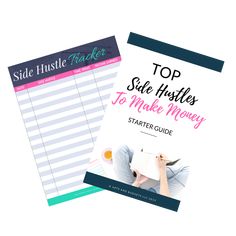 two book covers with the title top side hustles to make money and start guide