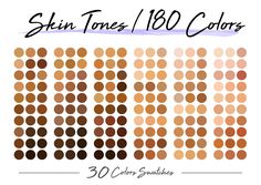 an image of skin tones in different colors