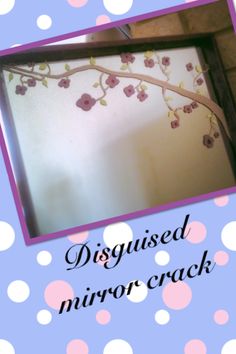 Cracked Mirror Cover Up, Broken Mirror Diy, Mirror With Flowers, Cracked Mirror, Nik Naks, Diy Household Cleaners, Mirror Crafts, Broken Mirror, Mirror Ideas