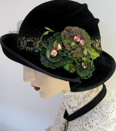 1920s Downton Abbey, Velvet Hat, Hat Box, Oui Oui