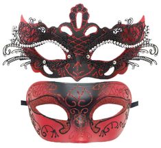 PRICES MAY VARY. One size fits most. Comfortable, Lightweight, Universal-fitting design. Couples masks: 2 Pack party masks, one is Antique look high quality Halloween costume cosplay mask for man and the other is the elegant metal mask for women. Luxury couples masquerade masks. Made of Eco-friendly plastic, it can be easily adjusted to your face. The Ribbon allows you to adjusts the mask flexibly to the head and makes you feel comfortable Help You Shine: The stylish, sophisticated, absolutely g Butterfly Masquerade Mask, Red Swan, Couples Masquerade Masks, Mask Halloween Costume, Mens Masquerade Mask, Masquerade Ball Mask, Venetian Masquerade Masks, Plastic Mask, Metal Mask