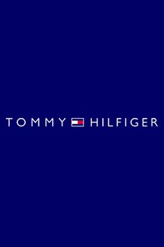 the tommy hilfiger logo on a blue background