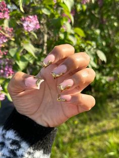 Gold Drip French Tip Nails, Black Girls French Tip Nails, French Tip Nails Vacation, Nails Black Girls Acrylic, Nails Gold Short, Short Birthday Nails Black Women, French Tip Black Women, Forest Green French Tip Nails, French Tip Nails Black Women