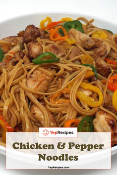 Chicken and Pepper Noodles Recipe Quick Chicken Thigh Recipes, Pepper Noodles, Chicken Asian, Chicken Thighs Dinner, Fry Noodles, Noodles Chicken, Bone In Chicken Thighs, Linguine Pasta, Easy Chicken Thigh Recipes