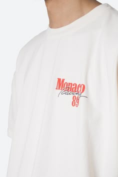 the Vintage Monaco Tee features our custom-developed wash and screen print process that replicates a true vintage hand feel, color, and print. the tee is a relaxed fit with a standard hem and is printed and washed in the USA. Details relaxed fit 100% cotton fabric model is 6’0, 140 lbs and wears a size medium Luxury Graphic Tees, Vintage Merch Design, Bar Merch, Colorful Tshirts, Simple Tshirt Design, Typography Tee Shirt, Vintage Monaco, Merch T Shirt, Art Tees