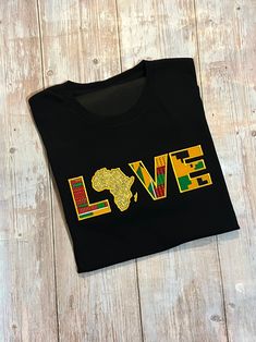 Personalized, African print Love Shirt Adults size shirt Every shirt is embroidered by myself. Handmade with love. Custom T-shirt Kente embroidered Custom shirt 100% Cotton Machine Wash COLD & HANG DRY. Unisex Shirt Yellow T-shirt With Custom Print, T Shirt Wax, T Shirt With African Print Design, African T Shirts Design, African Tshirt Designs, Embroidered Short Sleeve T-shirt For Gift, Machine Embroidered Short Sleeve T-shirt For Gift, Machine Embroidered Short Sleeve T-shirt As Gift, Casual T-shirt With Embroidery As Gift