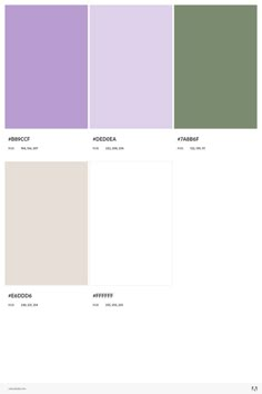 the color scheme is shown in shades of purple, green and white