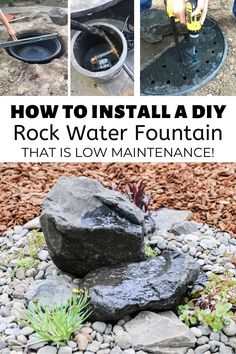 how to install a diy rock water fountain that is low maintenance