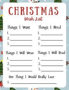 a christmas wish list with the words, things i want and things i will love