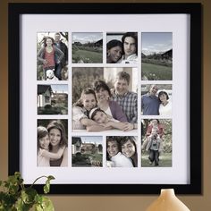 a black and white photo collage with multiple photos in it's shadow frame