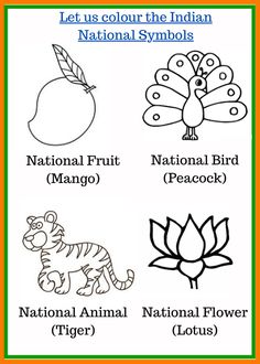 the national symbols and their meaningss for children's coloring pages, including an apple,