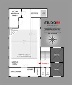 the floor plan for an office building