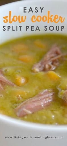 this easy slow cooker split pea soup is perfect for cold weather