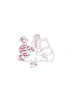 winnie the pooh and tigger wall decals in red, white and blue